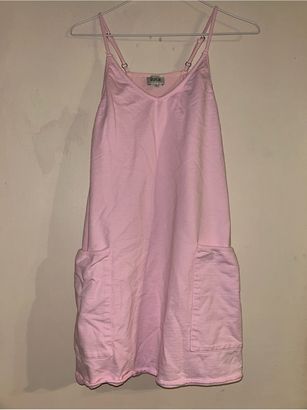 BKE Pink Cotton Slip Jumpsuit with Pockets